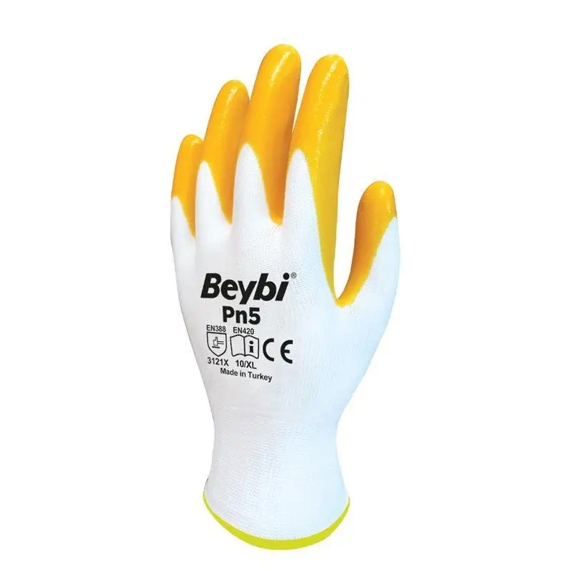 Beybi PN5 Örme Nitril Sarı İşçi Eldiveni 10 Beden (15 Çift) Beybi PN5 Örme Nitril Sarı İşçi Eldiveni 10 Beden (15 Çift)